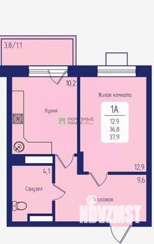 1-к квартира, вторичка, 37м2, 6/25 этаж