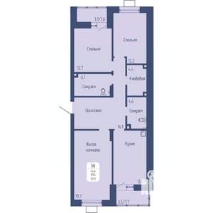 3-к квартира, вторичка, 93м2, 2/12 этаж