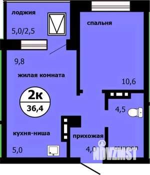 2-к квартира, вторичка, 36м2, 9/19 этаж