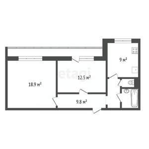 2-к квартира, вторичка, 54м2, 7/10 этаж