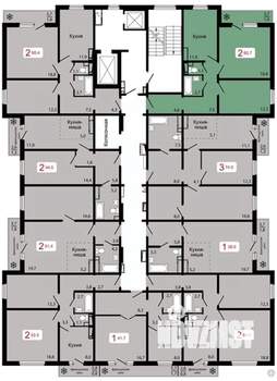 2-к квартира, вторичка, 61м2, 13/17 этаж