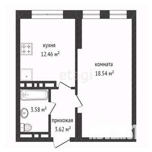 1-к квартира, вторичка, 36м2, 16/20 этаж