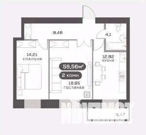 2-к квартира, вторичка, 60м2, 5/15 этаж