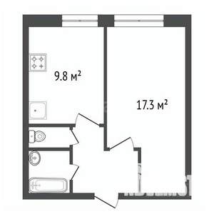 1-к квартира, вторичка, 35м2, 2/9 этаж