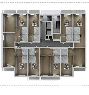 2-к квартира, вторичка, 61м2, 4/19 этаж