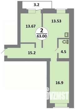 3-к квартира, вторичка, 63м2, 12/14 этаж