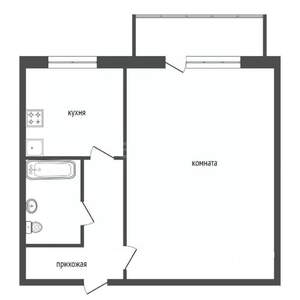 1-к квартира, вторичка, 32м2, 5/5 этаж