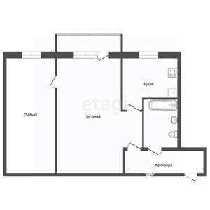 2-к квартира, вторичка, 45м2, 5/5 этаж