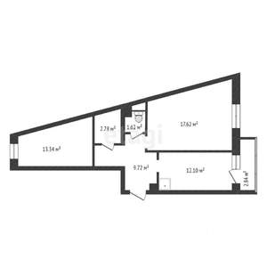 2-к квартира, вторичка, 60м2, 9/15 этаж