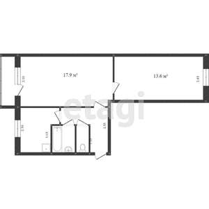 2-к квартира, вторичка, 49м2, 5/5 этаж