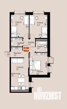 4-к квартира, вторичка, 69м2, 16/17 этаж