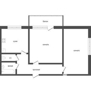 2-к квартира, вторичка, 52м2, 1/9 этаж