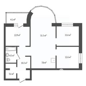 4-к квартира, вторичка, 94м2, 16/19 этаж