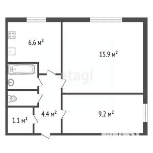 2-к квартира, вторичка, 40м2, 1/9 этаж
