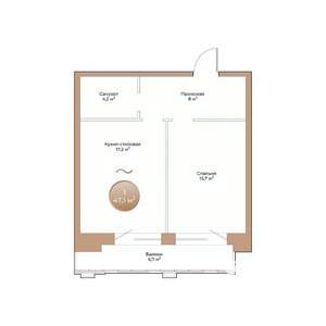 1-к квартира, вторичка, 47м2, 5/24 этаж