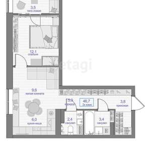 2-к квартира, вторичка, 47м2, 18/24 этаж
