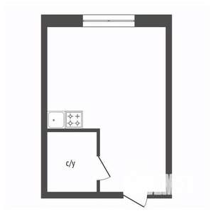 1-к квартира, вторичка, 19м2, 4/9 этаж