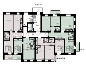 2-к квартира, строящийся дом, 44м2, 2/8 этаж