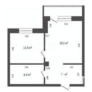 1-к квартира, вторичка, 44м2, 14/17 этаж