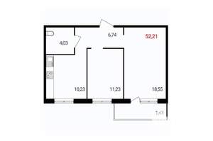 2-к квартира, вторичка, 52м2, 10/18 этаж