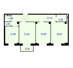 3-к квартира, вторичка, 87м2, 7/9 этаж