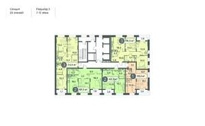 3-к квартира, строящийся дом, 74м2, 8/25 этаж