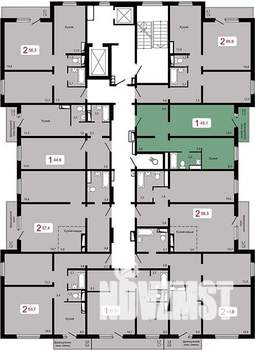 1-к квартира, вторичка, 45м2, 3/17 этаж