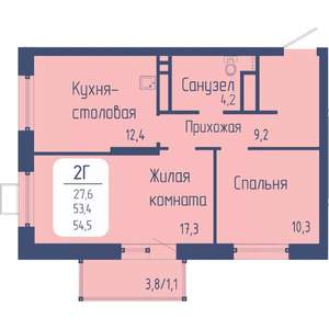 2-к квартира, вторичка, 55м2, 10/24 этаж