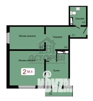 2-к квартира, вторичка, 61м2, 9/17 этаж