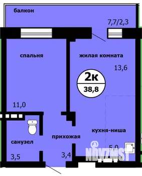 2-к квартира, вторичка, 39м2, 8/9 этаж