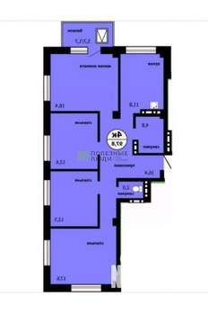 4-к квартира, сданный дом, 98м2, 2/19 этаж