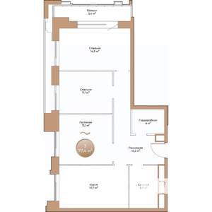 3-к квартира, вторичка, 77м2, 13/24 этаж