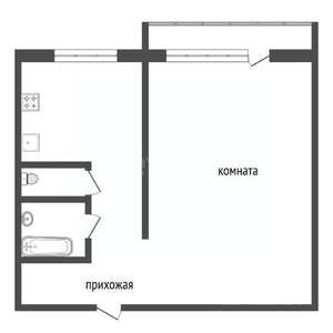 1-к квартира, вторичка, 33м2, 2/5 этаж