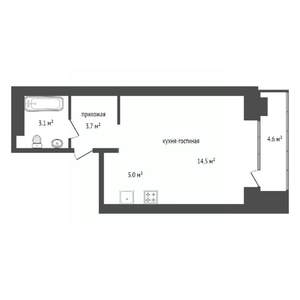 Студия квартира, вторичка, 27м2, 16/17 этаж