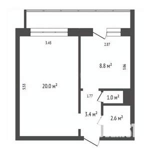 1-к квартира, вторичка, 42м2, 5/16 этаж