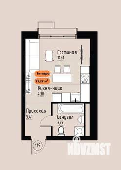 1-к квартира, вторичка, 23м2, 16/17 этаж