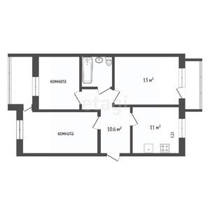 3-к квартира, вторичка, 66м2, 5/5 этаж