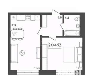 2-к квартира, вторичка, 45м2, 10/17 этаж