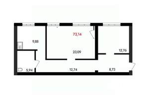 2-к квартира, вторичка, 73м2, 13/18 этаж