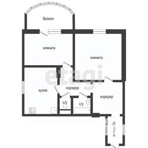 2-к квартира, вторичка, 64м2, 6/16 этаж