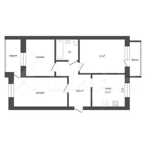 3-к квартира, вторичка, 65м2, 4/5 этаж