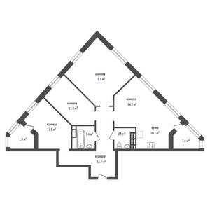 4-к квартира, вторичка, 95м2, 15/16 этаж