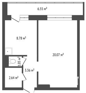 1-к квартира, вторичка, 36м2, 16/16 этаж