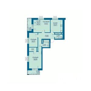 3-к квартира, вторичка, 81м2, 8/20 этаж