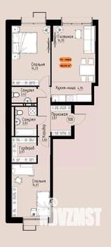 3-к квартира, вторичка, 67м2, 8/17 этаж