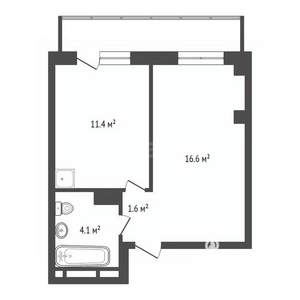 1-к квартира, вторичка, 34м2, 8/17 этаж