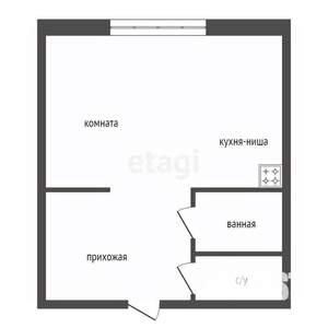 Студия квартира, вторичка, 24м2, 3/16 этаж