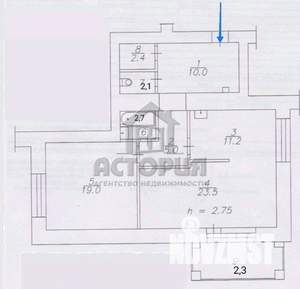 2-к квартира, вторичка, 76м2, 11/17 этаж