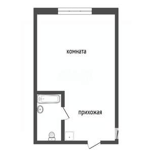 Студия квартира, вторичка, 14м2, 1/5 этаж
