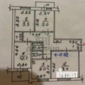 4-к квартира, вторичка, 80м2, 6/9 этаж